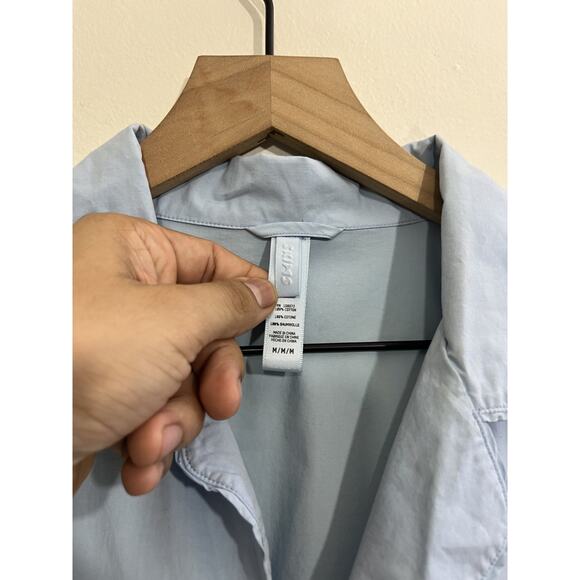 SKIMS Cotton Poplin Sleep Shirt Spa Button Up Long Sleeve M Pajama Minimalist - Picture 7 of 16